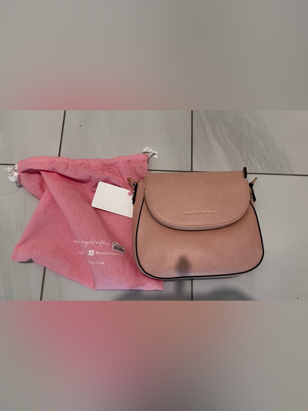 Poppy and peonies. Blush mini downtown purse